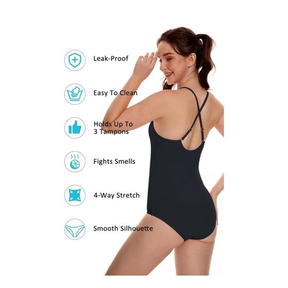 Beautikini Period Swimwear sz XS Leakproof Menstrual Swimsuit NEW #H468 - Picture 1 of 11